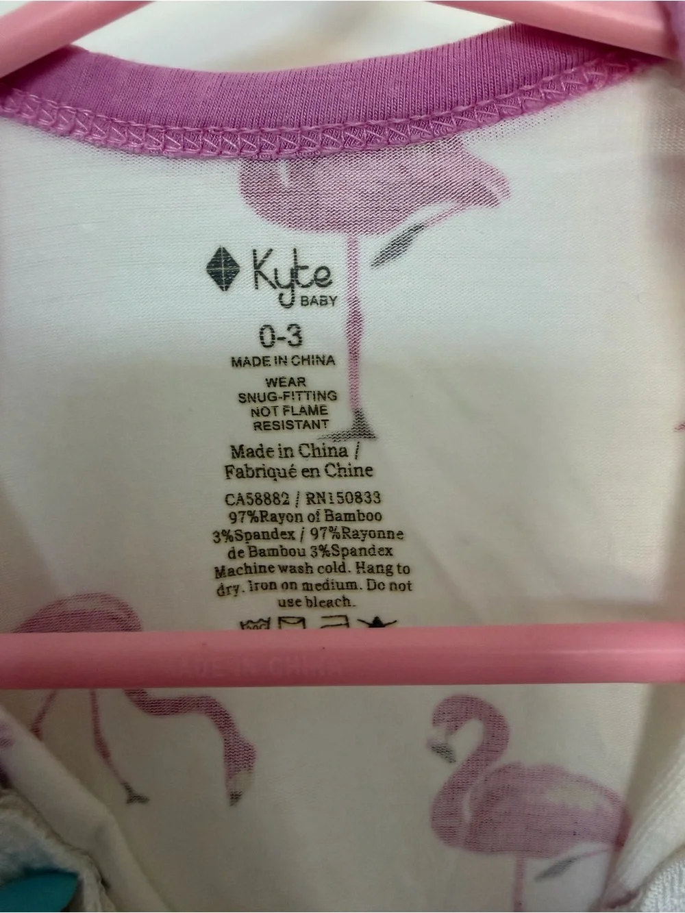Kyte BABY Footie Pink Flamingo Print
